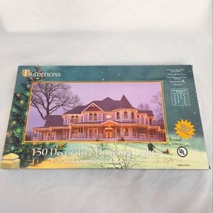 Traditions 150 String Icicle Lights Hanging Clear White Cord NEW